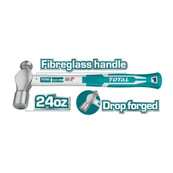 Picture of HAMMER BALL PEIN 660G/24OZ DROP-FORGED HAMMER HEAD WITH FIBREGLASS HANDLE