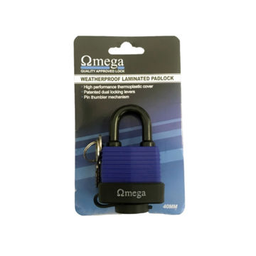 Picture of PADLOCK LAMINATED STEEL WATERPROOF 40MM
