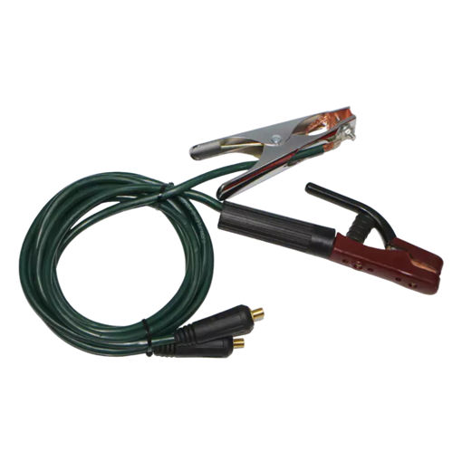 Picture of WELDING CABLE KIT 160AMP INCLUDING 2M X 16MM CABLE SET FITTED WITH ELECTRODE HOLDER, EARTH CLAMP & 2 DINSE PLUGS 10-25MM PINNACLE