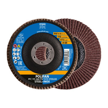 Picture of POLIFAN DIY GRADE (PSF) ALUMINIUM-OXIDE 80 GRIT UNIVERSAL STEELOX 115MM Q:10 PFERD