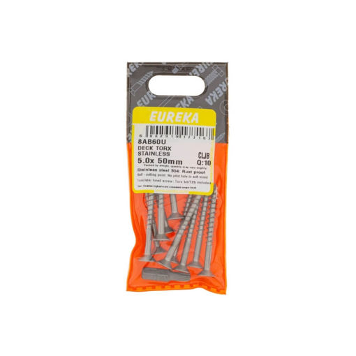 Picture of DECKING SCREW TORX STAINLESS STEEL 5.0X50MM Q:10 EUREKA
