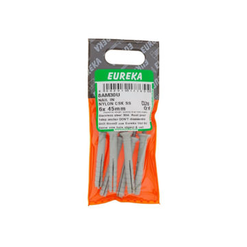 Picture of NAIL IN NYLON COUNTERSUNK STAINLESS STEEL 6X45MM Q:6 EUREKA