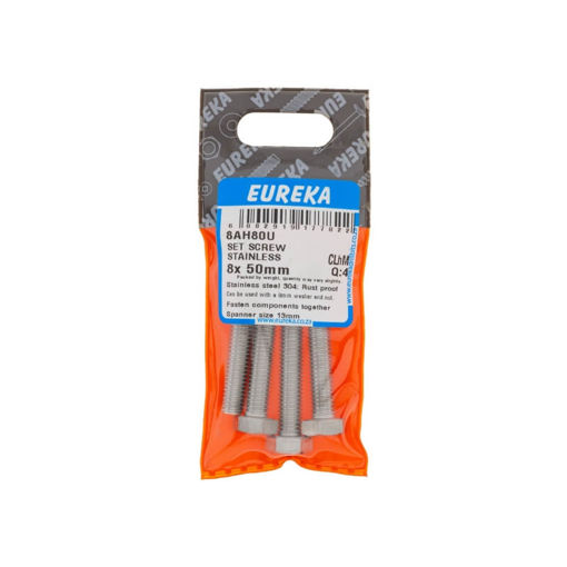 Picture of SET SCREW STAINLESS STEEL 8X50MM Q:4 EUREKA