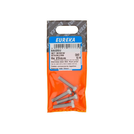 Picture of SET SCREW STAINLESS STEEL 6X25MM Q:4 EUREKA