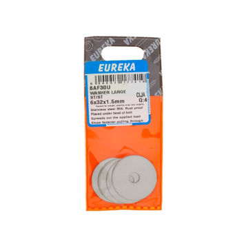 Picture of WASHER LARGE STAINLESS STEEL 6X32X1.5MM Q:4 EUREKA