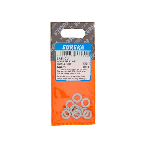 Picture of WASHER FLAT SMALL STAINLESS STEEL 6MM Q:10 EUREKA