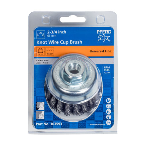 Picture of CUP BRUSH WIRE KNOTTED 65XM14 STEEL 0.5MM PFERD