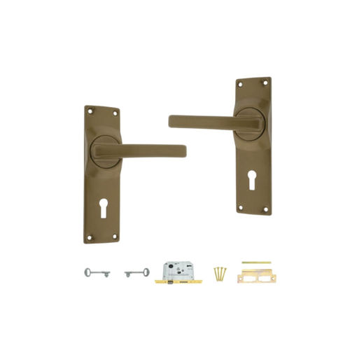 Picture of LOCKSET 2 LEVER WITH ECONO GOLD HANDLE FORT KNOX