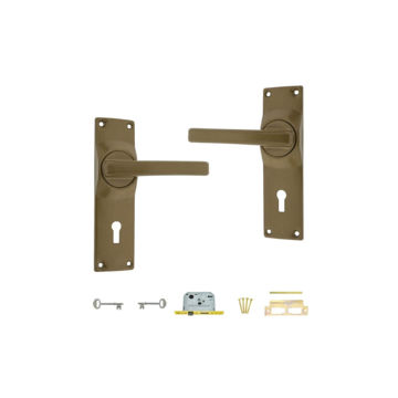 Picture of LOCKSET 3 LEVER WITH ECONO GOLD HANDLE FORT KNOX