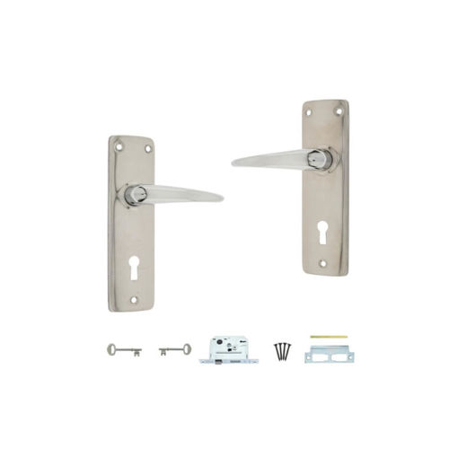 Picture of LOCKSET 3 LEVER WITH ECONO CHROME HANDLE FORT KNOX